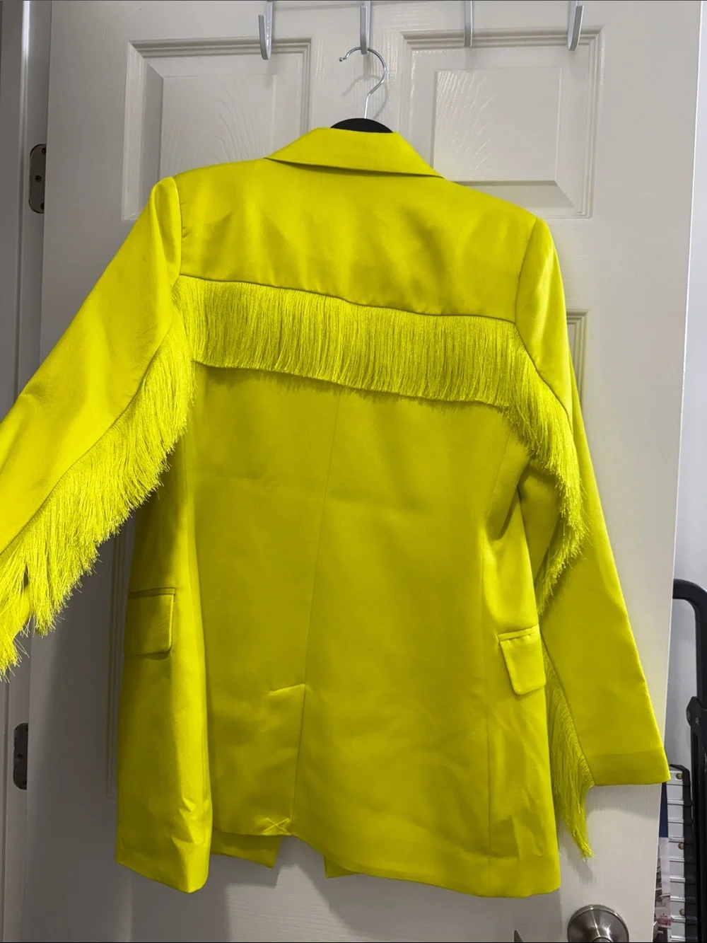 7 For All Mankind Neon Yellow Double-Breasted Blazer